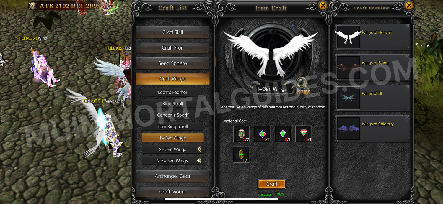 Crafting 1-Gen Wings screenshot