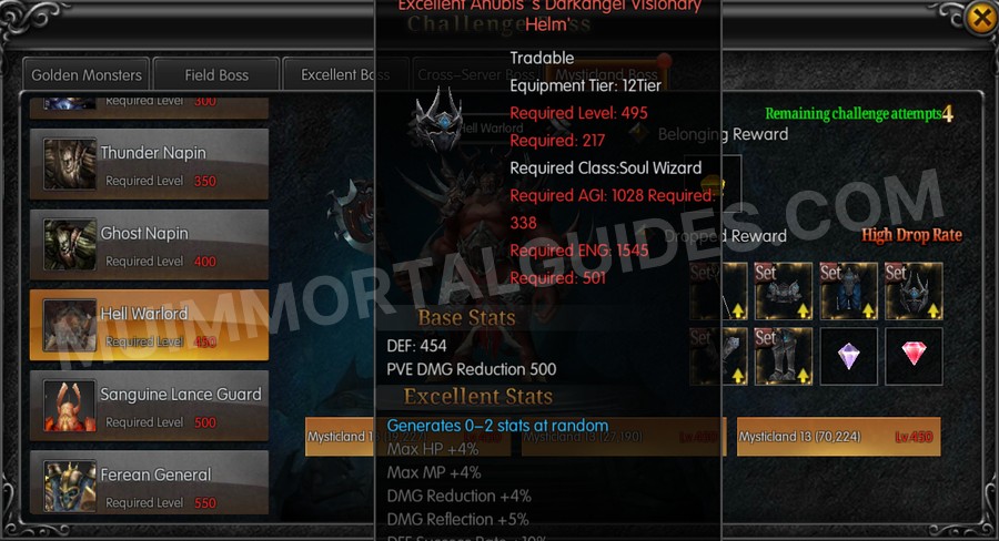 In-game screenshot of Excellent Anubis's Darkangel Visionary Helm tooltip