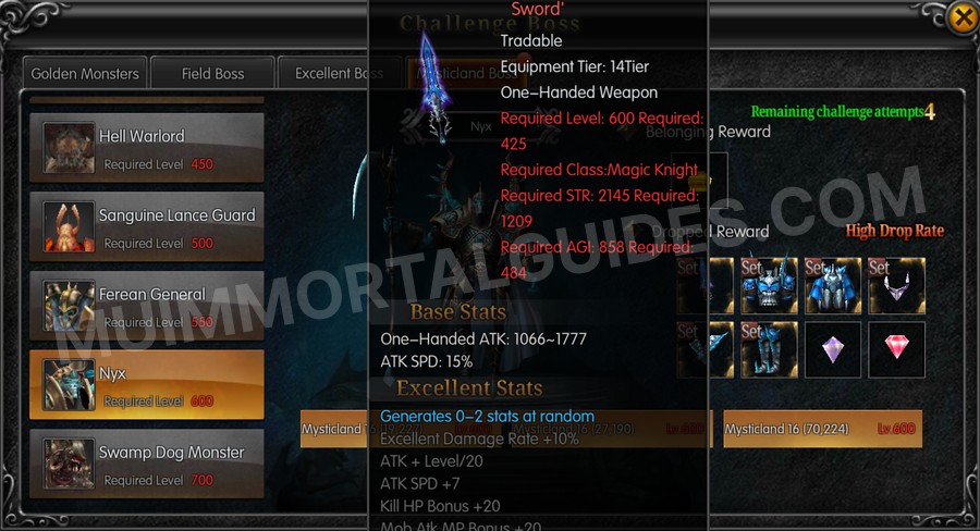 In-game screenshot of Excellent Kevin's Odin Snow Wolf Magical Sword tooltip