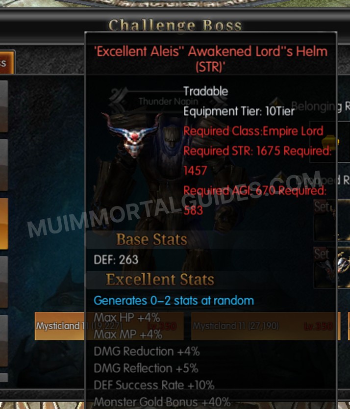Screenshot of Excellent Aleis' Awakened Lord's Helm (STR)