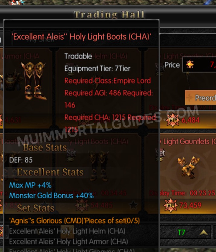 Screenshot of Excellent Aleis' Holy Light Boots (CHA)