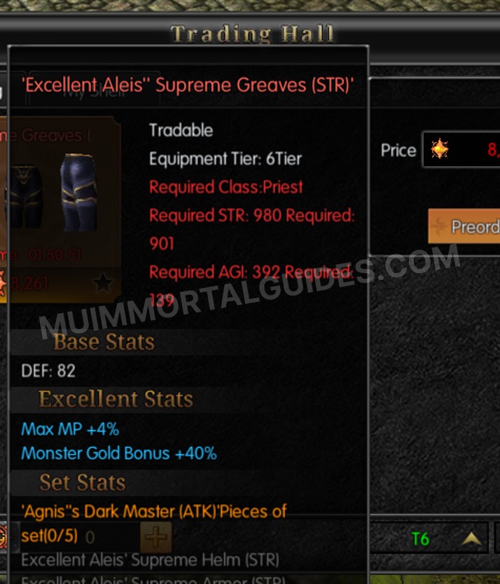 Screenshot of Excellent Aleis' Supreme Greaves (STR)