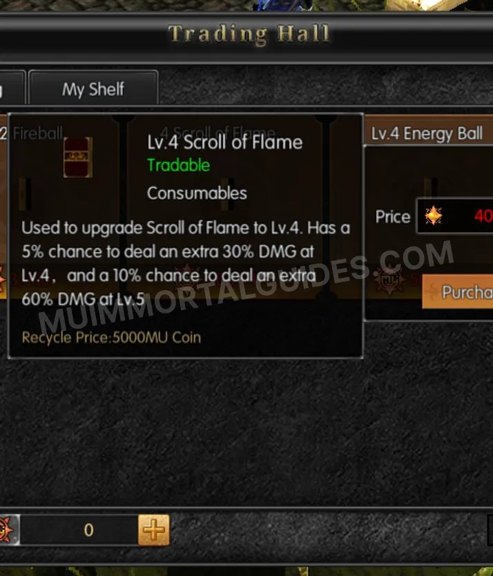 Screenshot of Lv.4 Scroll of Flame