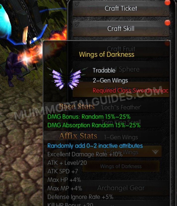 Screenshot of Wings of Darkness